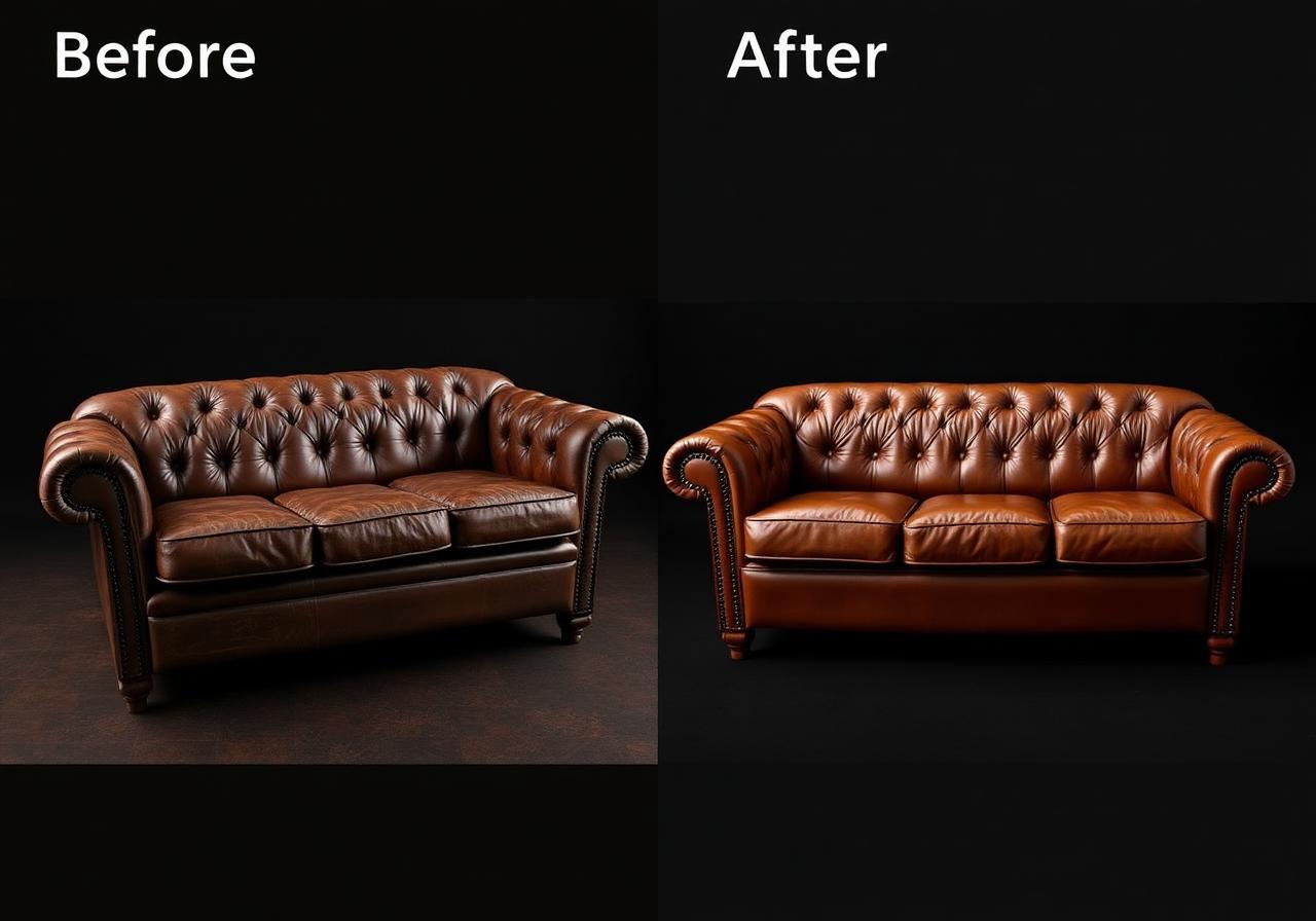 Sofa repair before and after transformation in Delhi